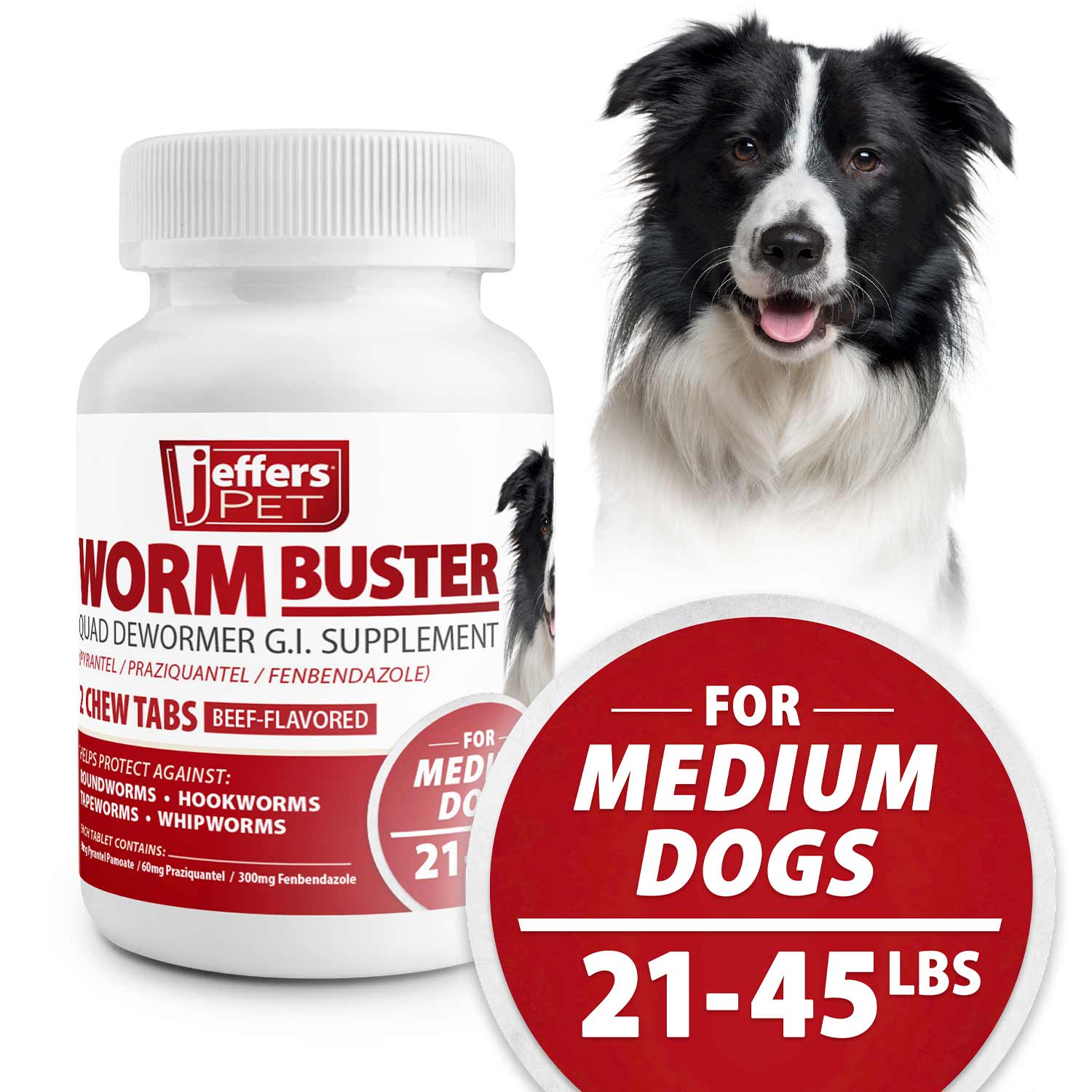 Jeffers Worm Buster Dog Dewormer Flavored Tablets - Image 11