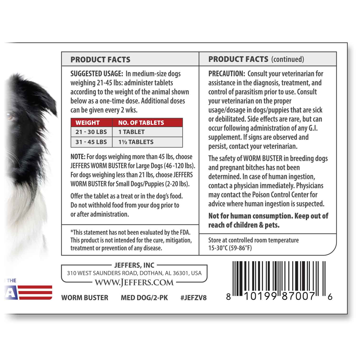 Jeffers Worm Buster Dog Dewormer Flavored Tablets - Image 12