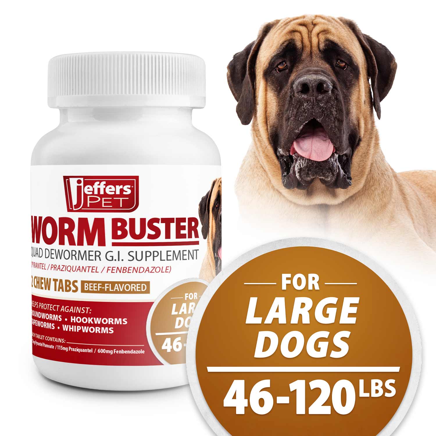 Jeffers Worm Buster Dog Dewormer Flavored Tablets - Image 14