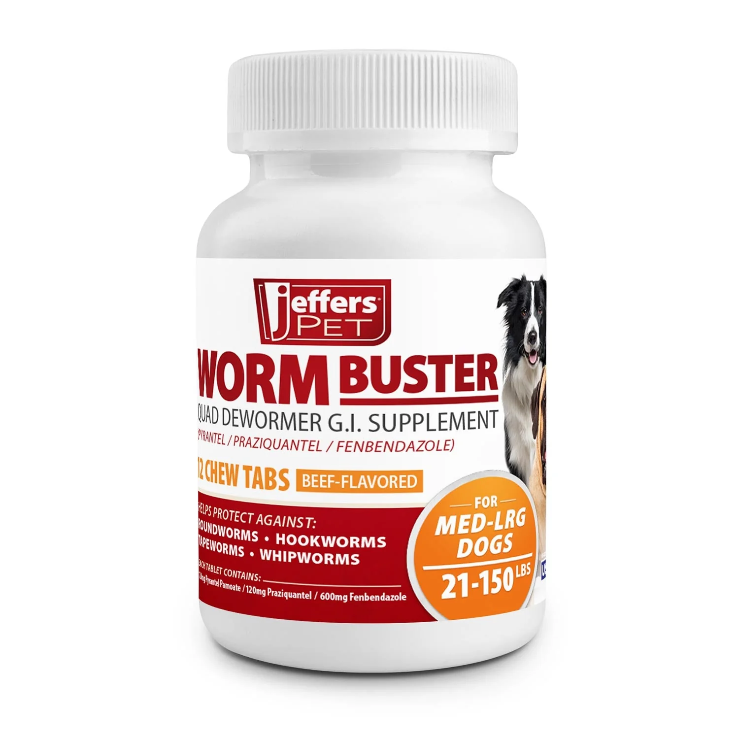 Jeffers Worm Buster Dog Dewormer Flavored Tablets - Image 16