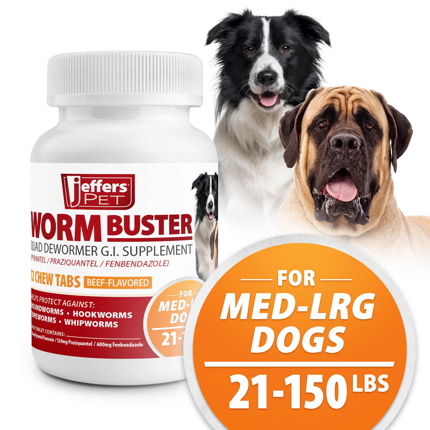 Jeffers Worm Buster Dog Dewormer Flavored Tablets - Image 17