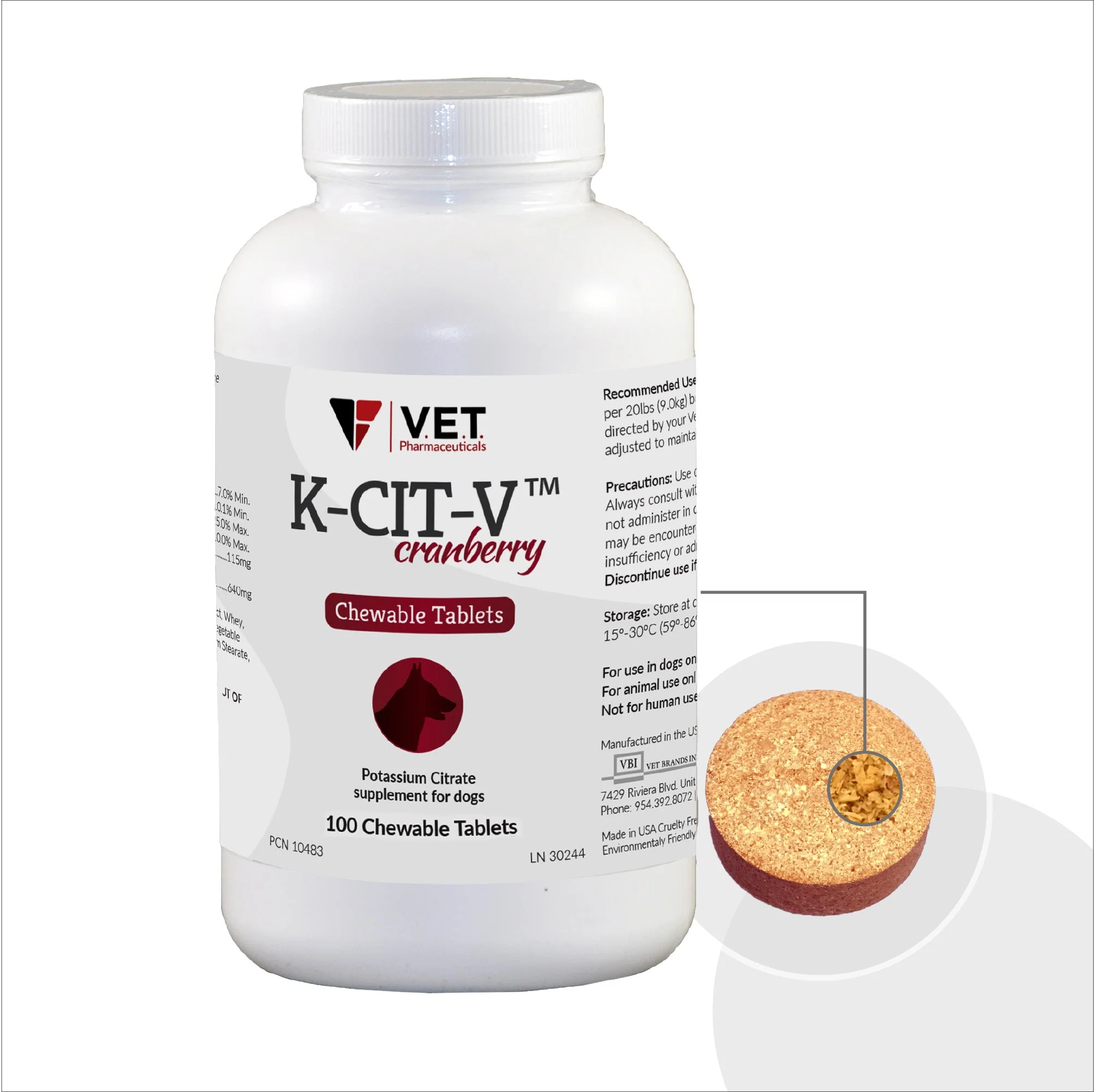 K-CIT-V Potassium Citrate for Dogs, 100 Chewable Tablets - Image 8