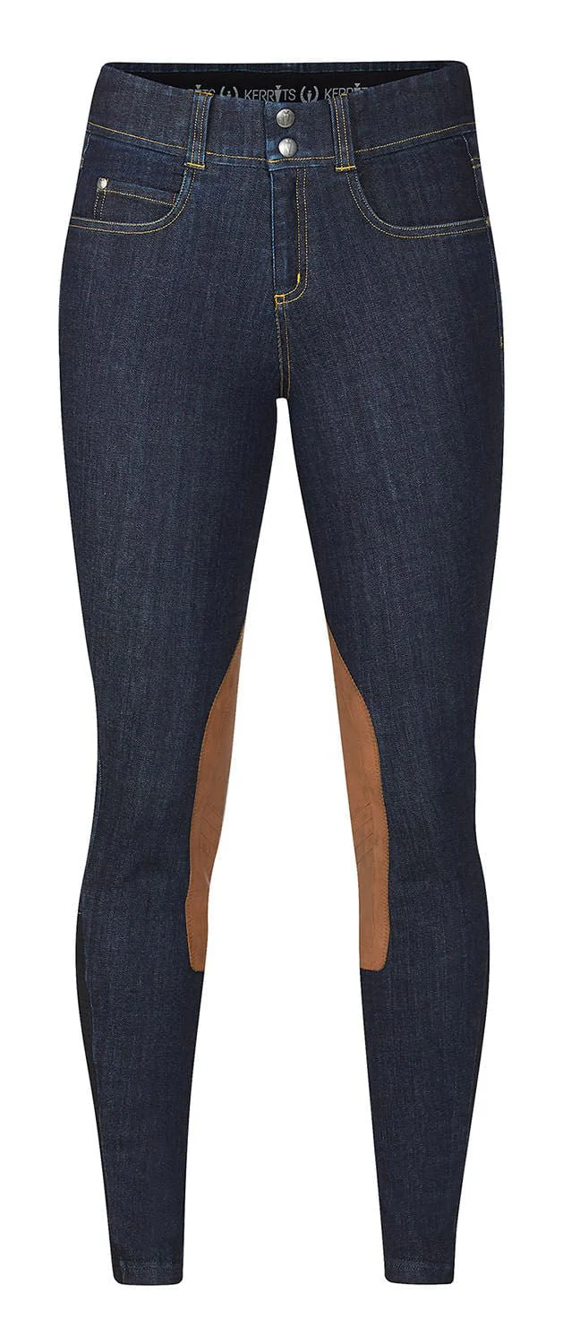 Kerrits Women's Stretch Denim Knee Patch Riding Breeches - Image 9
