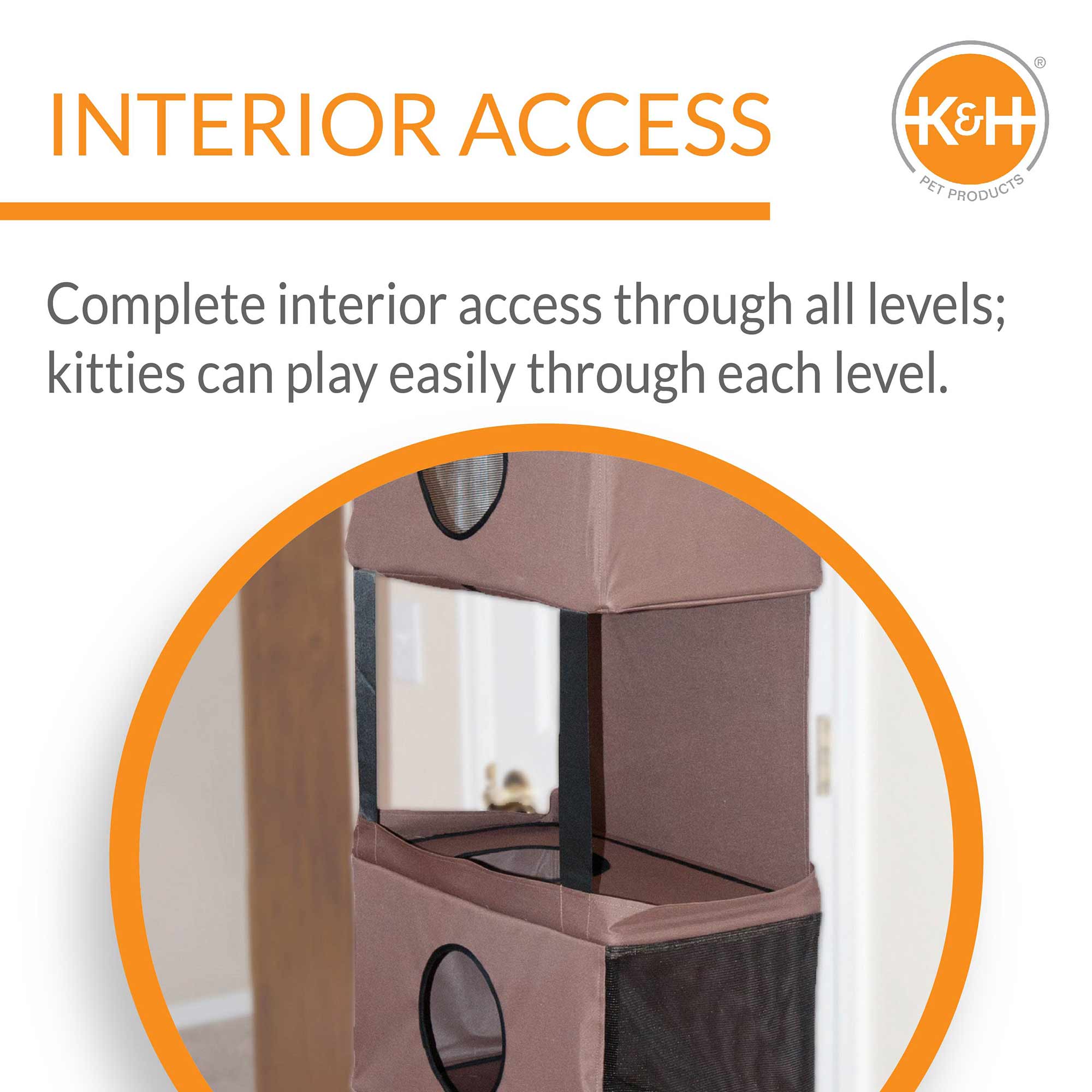 K&H Pet Products Hangin' Feline Funhouse Cat Furniture, Tan, Small, 70" X 22" X 12" - Image 5