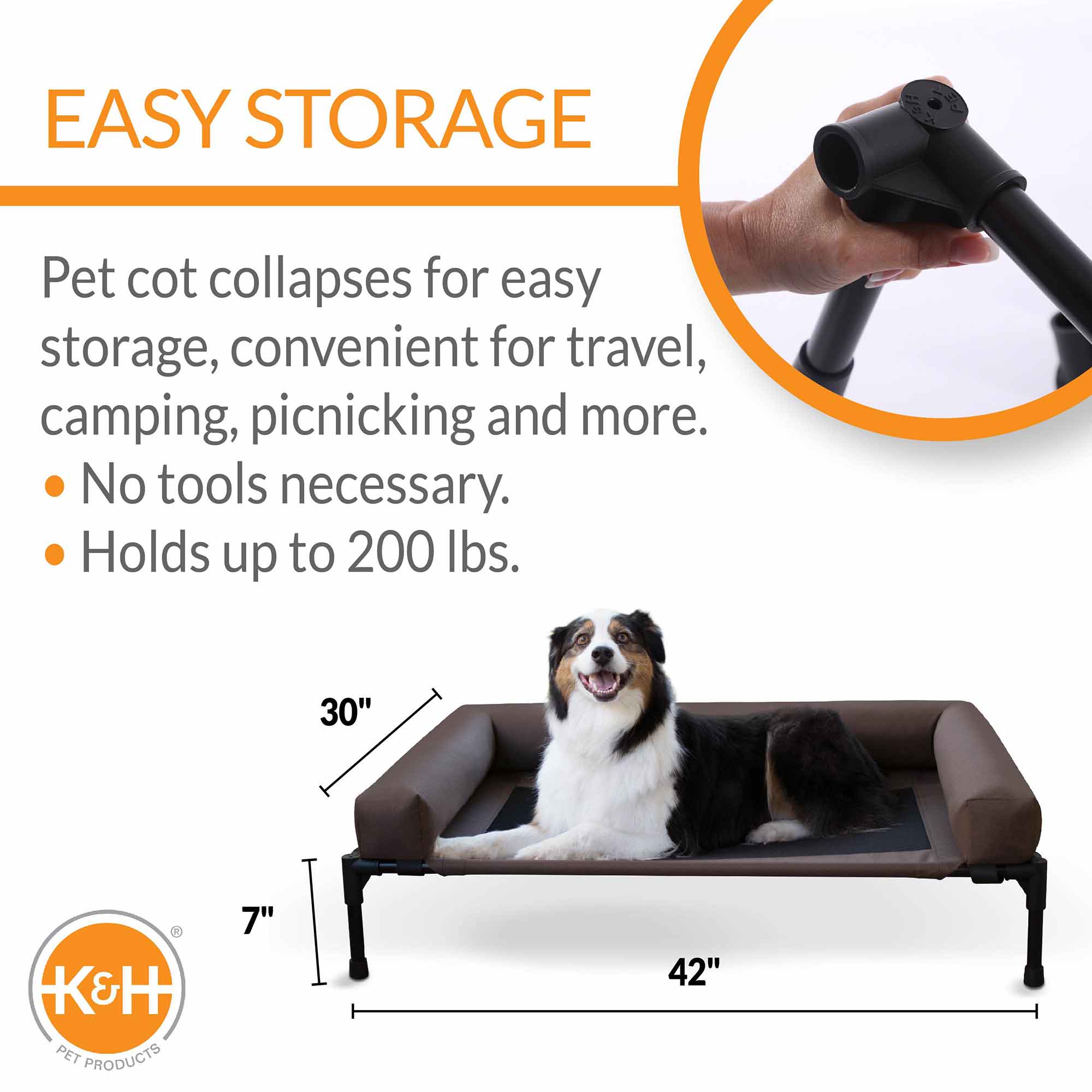 K&H Pet Products Original Bolster Pet Cot Elevated Pet Bed - Image 2