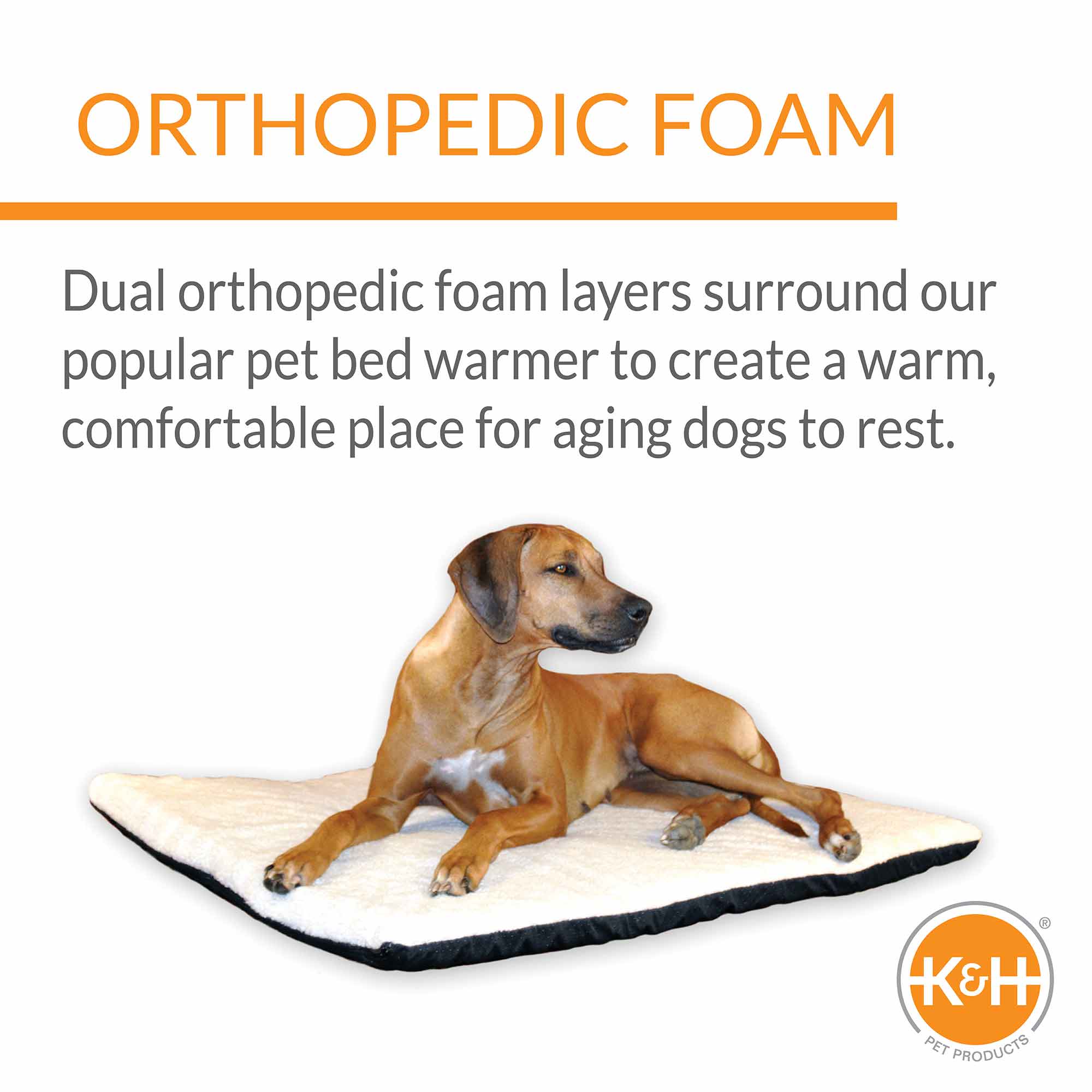 K&H Pet Products Ortho Thermo-Bed Heated Dog Bed, Fleece - Image 3