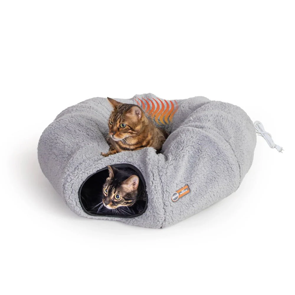 K&H Thermo-Kitty Heated Cat Tunnel – Indoor Heated Cat Bed and Play Tunnel with Machine Washable Pillow