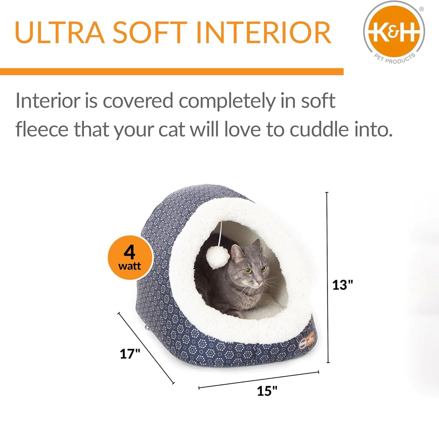 K&H Pet Products Thermo-Pet Cave Heated Cat Bed – Plush Cat Cave & Tunnel for Cats and Small Dogs - Image 11