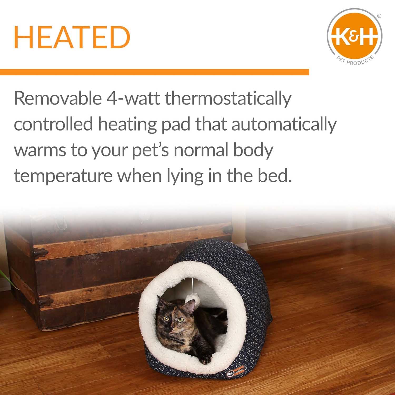 K&H Pet Products Thermo-Pet Cave Heated Cat Bed – Plush Cat Cave & Tunnel for Cats and Small Dogs - Image 12
