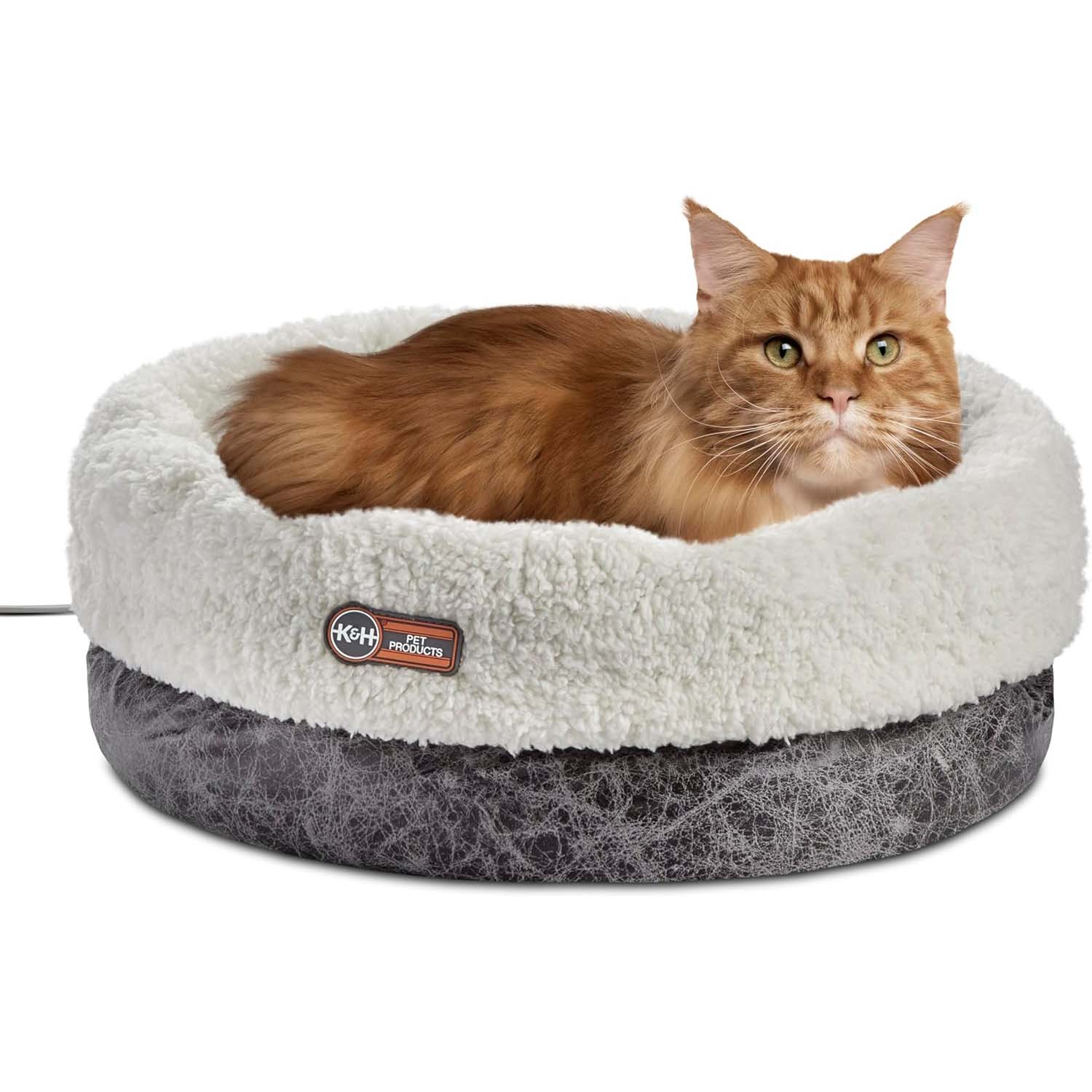 K&H Thermo-Snuggle Cup Bomber Heated Cat Bed – Plush, Indoor, Removable Heater, Machine Washable, Cozy Nesting Bed - Image 10