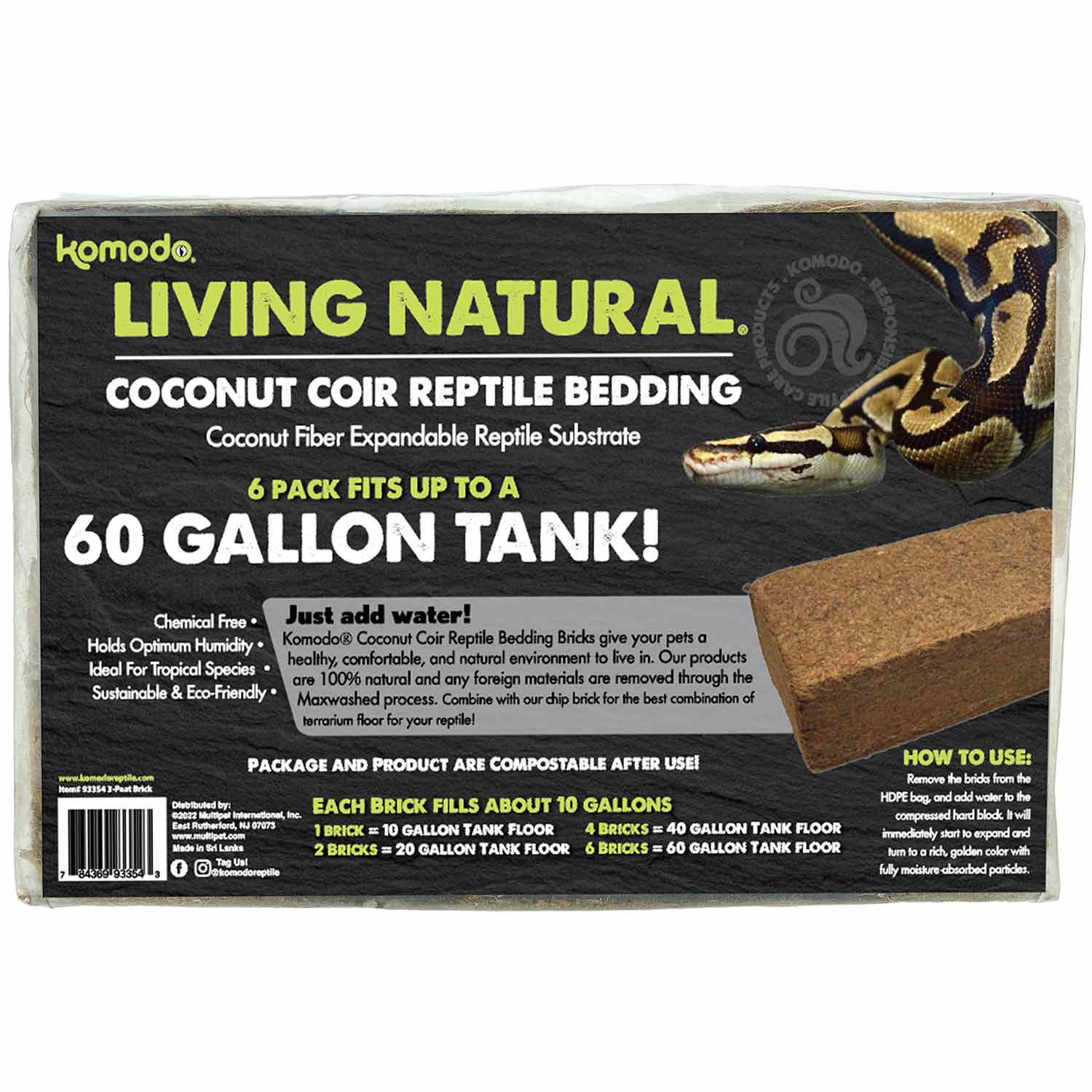 Komodo Coir Reptile Bedding for Terrariums or Tanks - Image 2