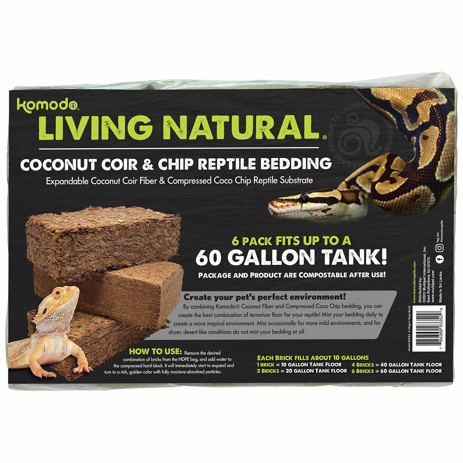 Komodo Coir Reptile Bedding for Terrariums or Tanks - Image 3