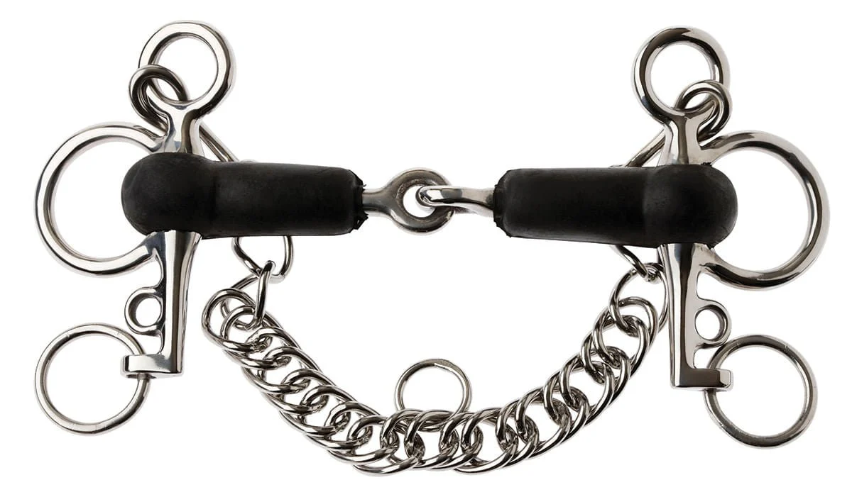 Korsteel Rubber Mouth Pelham Snaffle Bit - Image 4