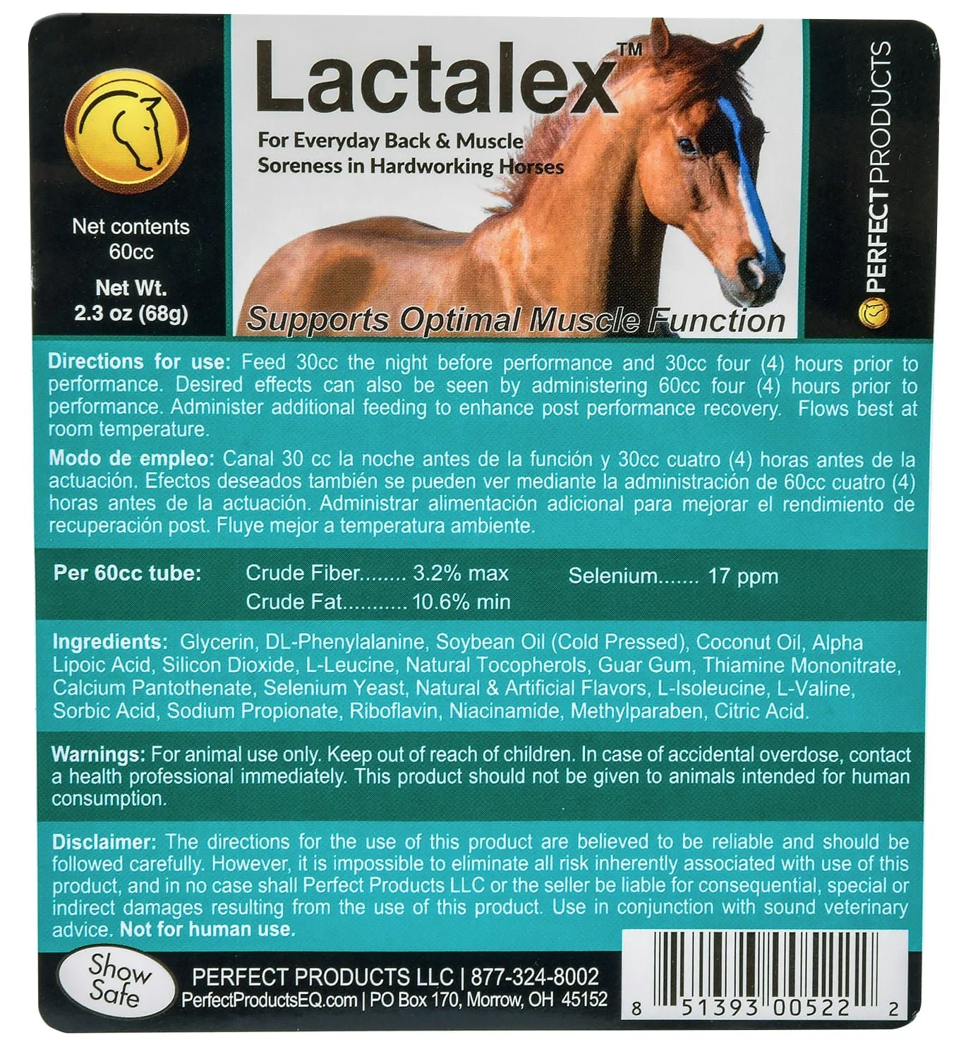 Lactalex Muscle Support Paste Horse Supplement, 60 cc - Image 3