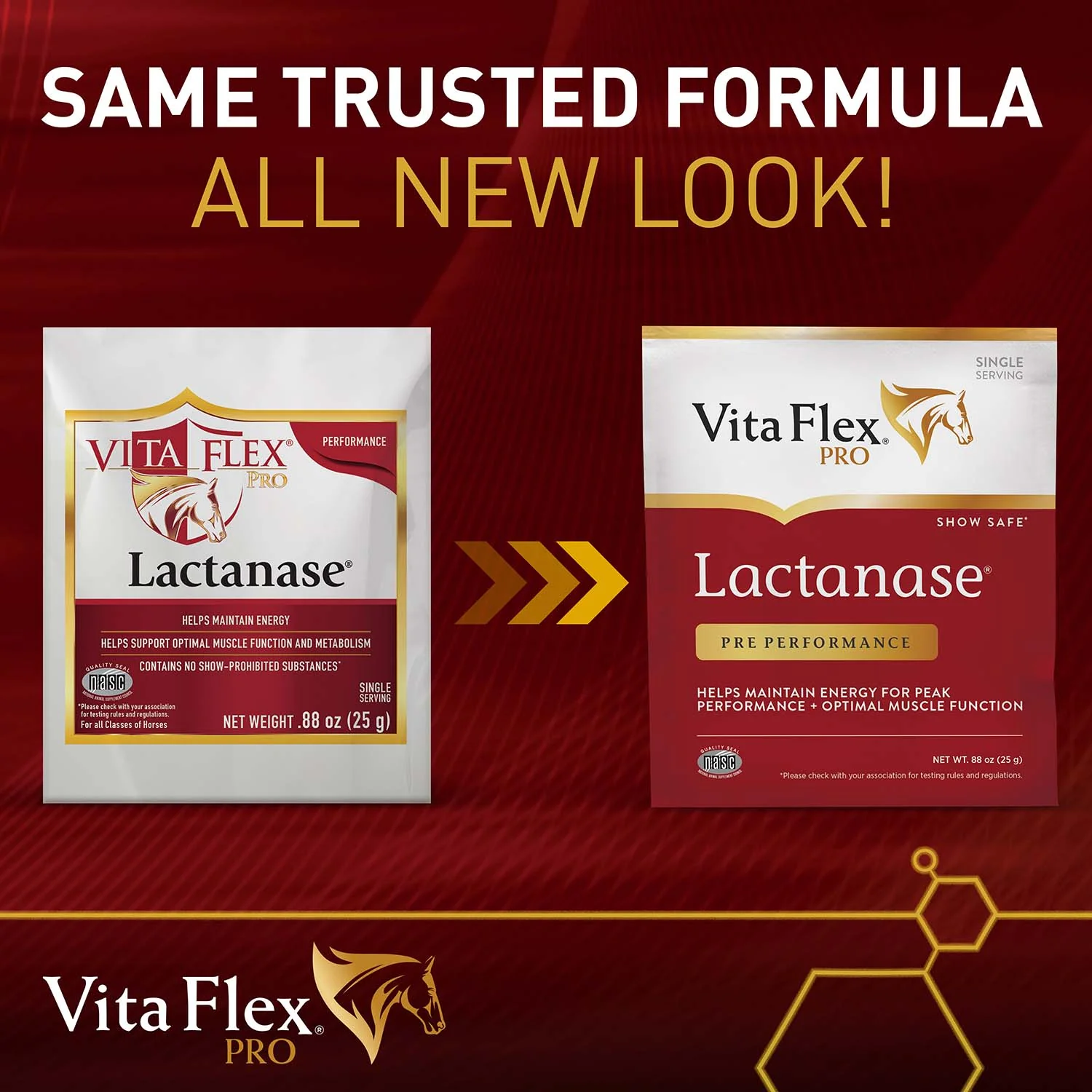 Vita Flex Pro Lactanase Pre-Performance Horse Supplement, Single Serve Packet - Image 3