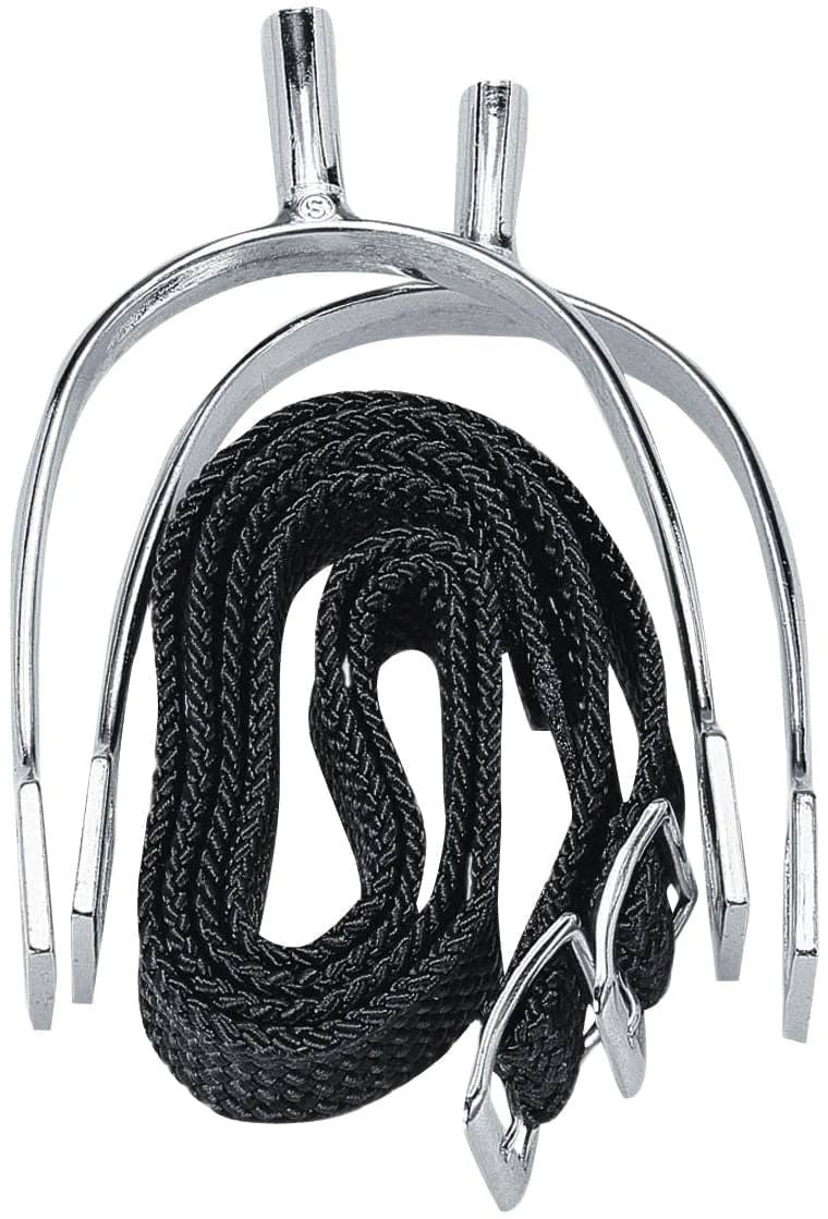 Never Rust Spurs with Straps, Pair