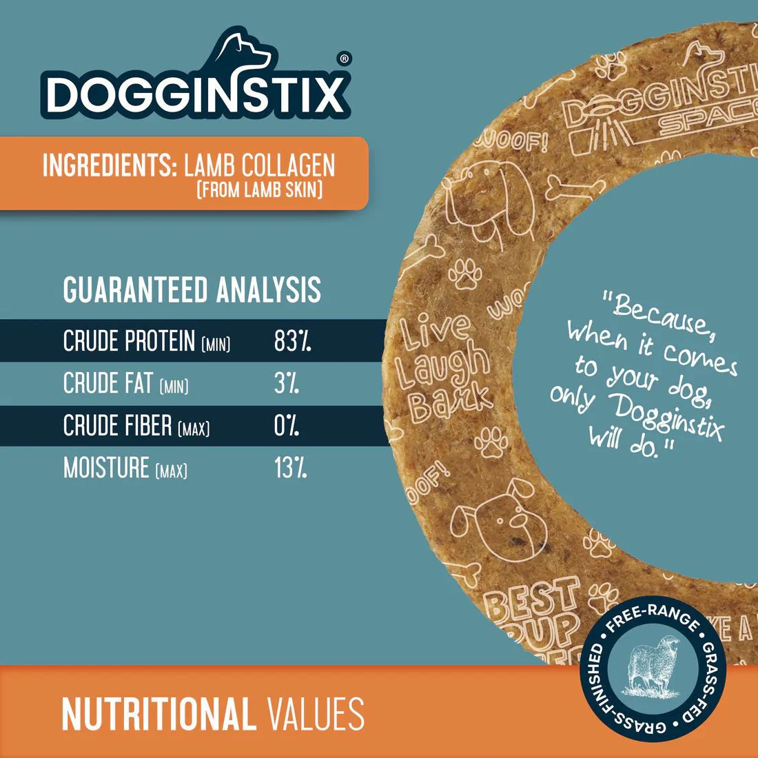 Dogginstix Lamb Collagen Cosmic Donut Dog Chew & Toy – Natural, Grass-Fed, Low Fat - Image 3