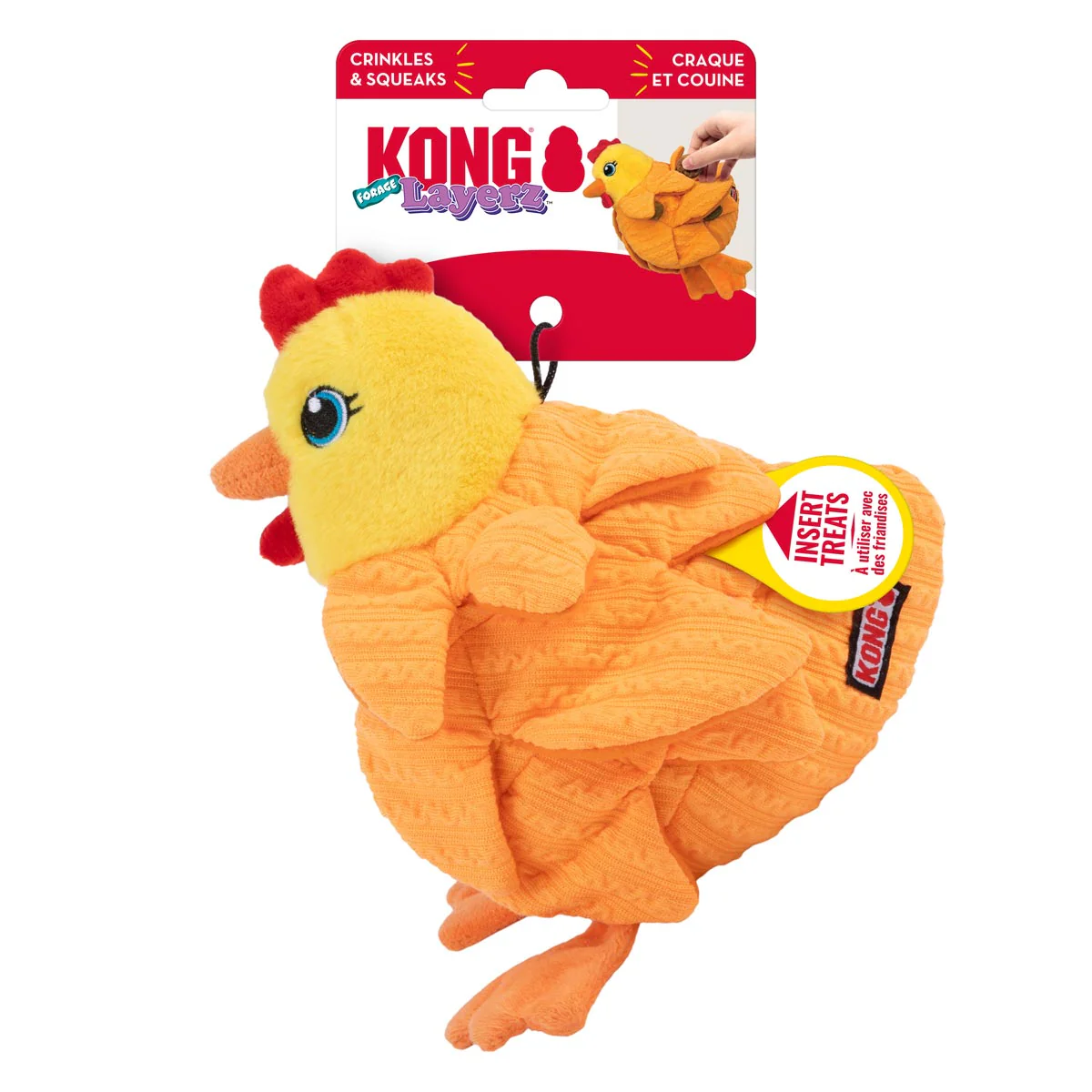 KONG Layerz Forage Animal Plush Dog Toy – Treat Puzzle with Squeaker & Crinkle - Image 14