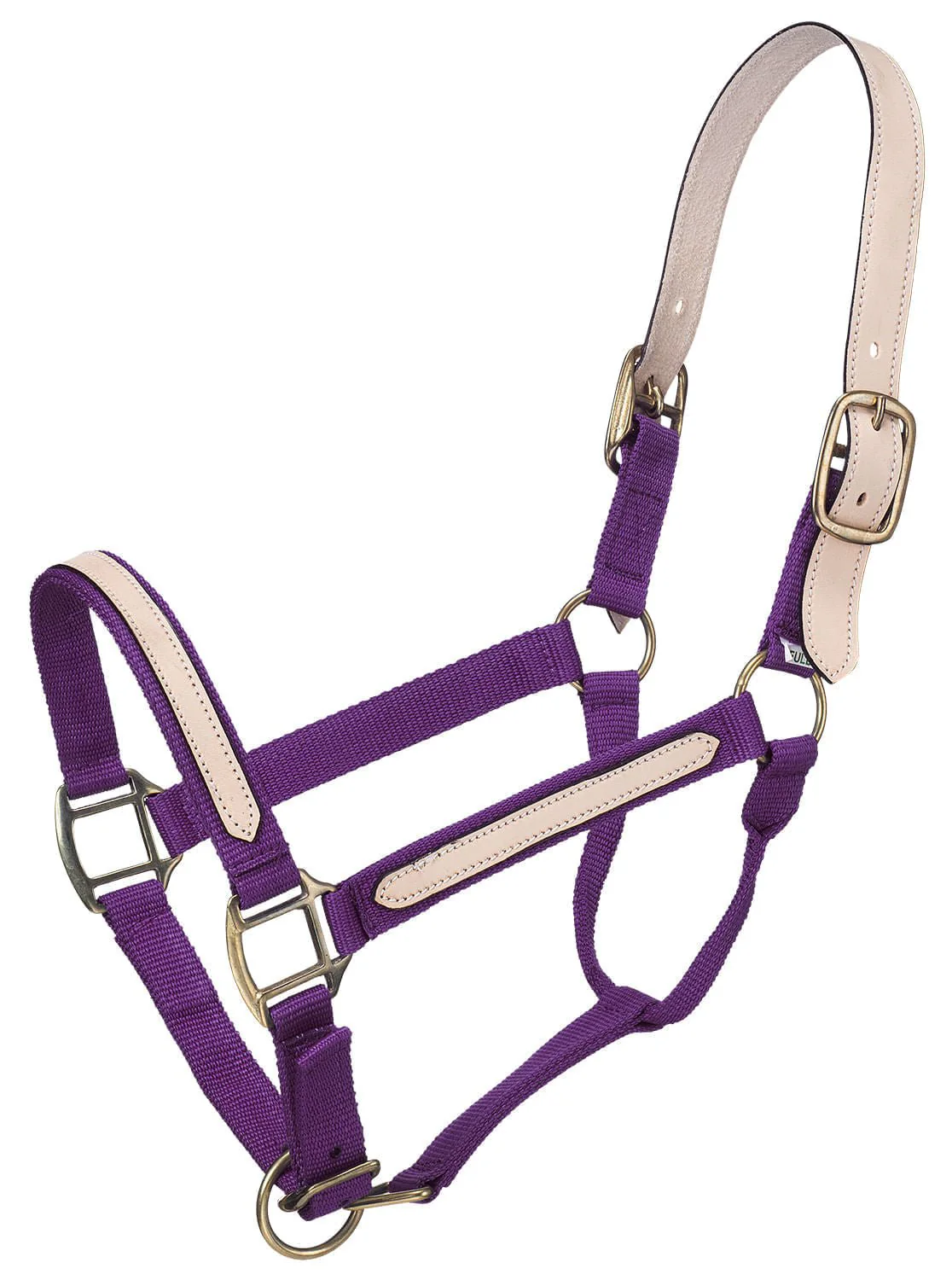 Tough1 Leather Overlay Breakaway Horse Nylon Halter - Image 2