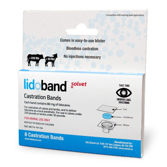 Jeffers Band Castration Tool with LidoBand Lidocaine Castration Bands for Calves & Lambs - Image 3