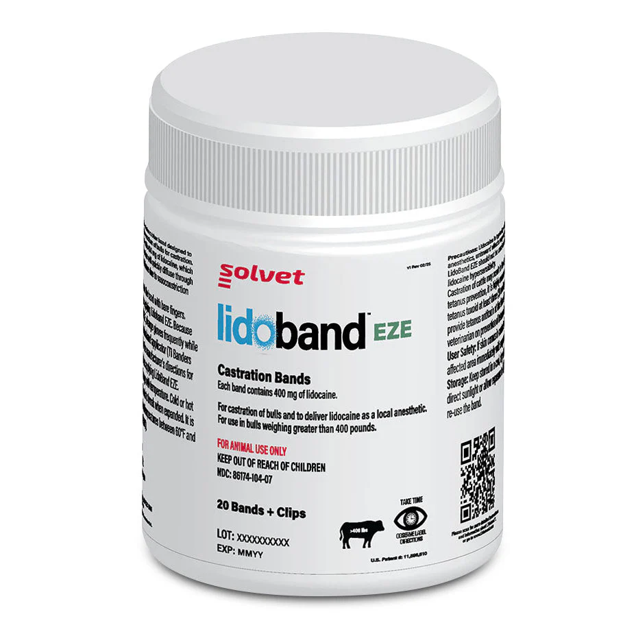 EZE Bloodless Cattle Band Castrator with Lidobands EZE + Clips, 20 ct - Image 2