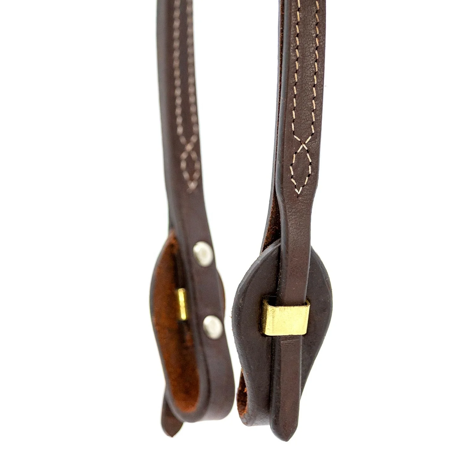 Jeffers LuxeLeather Heavy Oiled Sliding Ear Headstall with Quick Change Bit Ends for Horses - Image 4