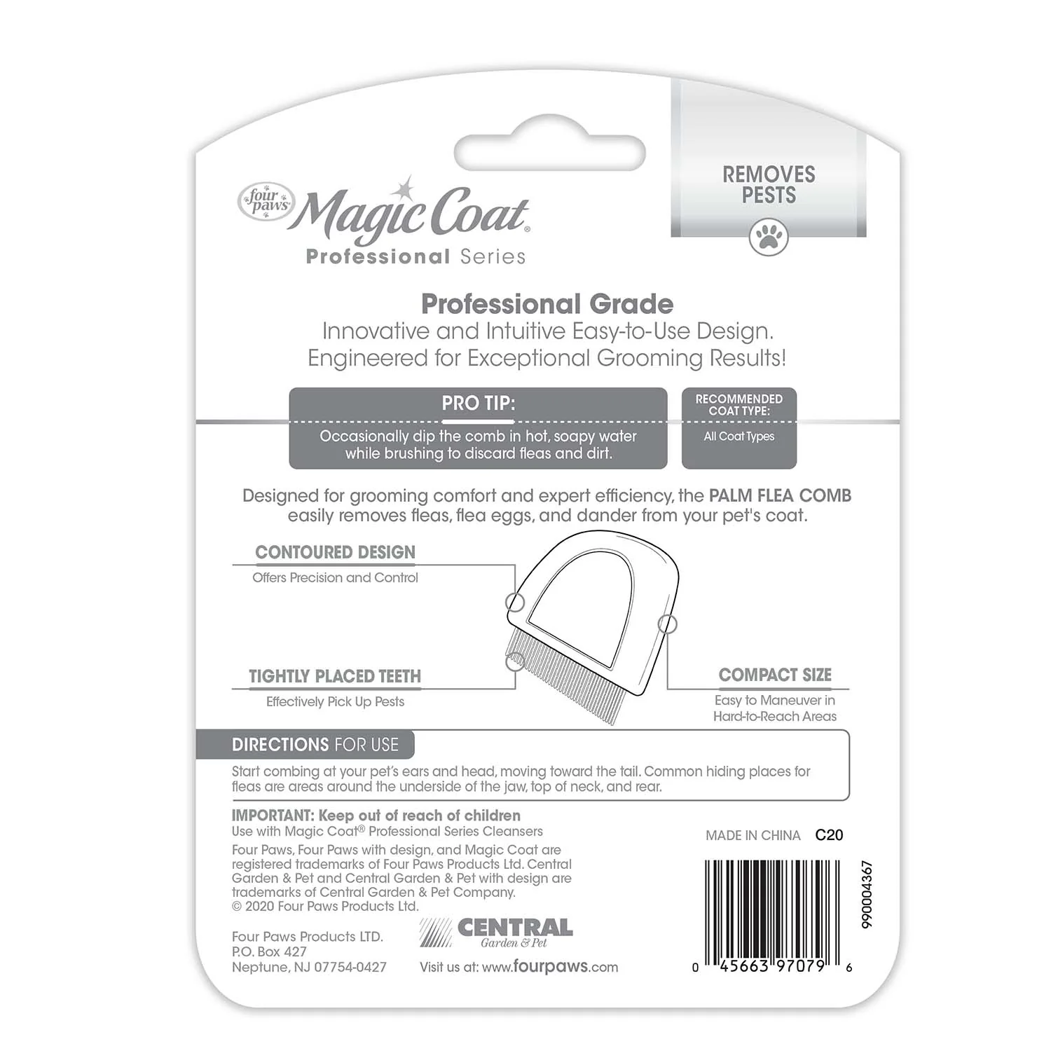 Magic Coat Professional Series Palm Flea Comb - Image 2