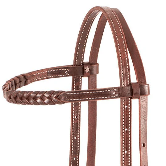 Martin Saddlery Browband Headstall with Blood Knots, Chocolate - Image 2