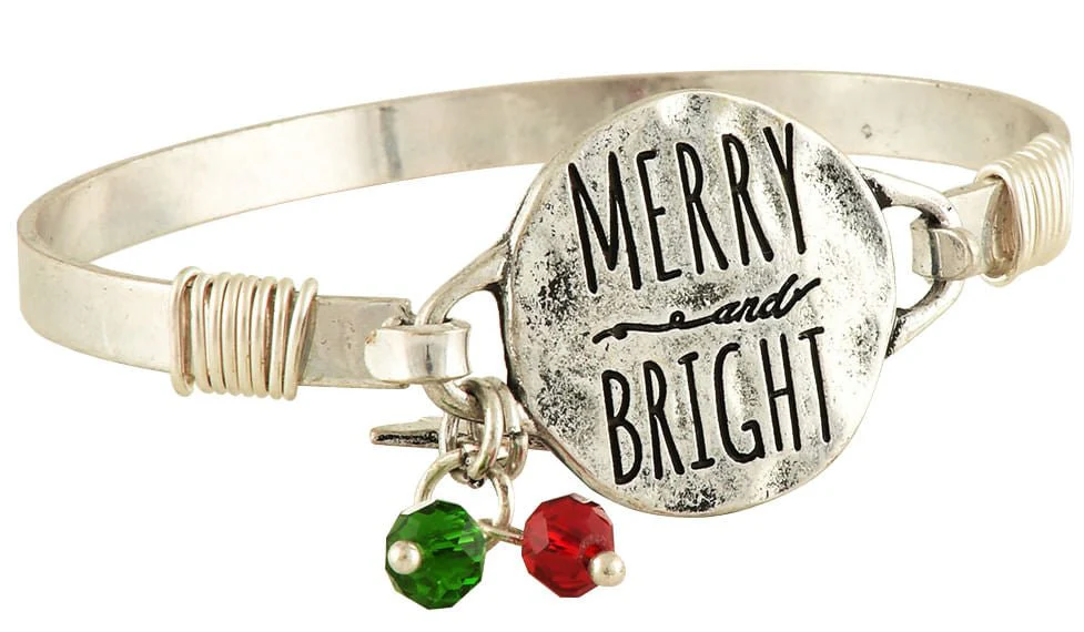 "Merry & Bright" Bangle Bracelet - Image 3