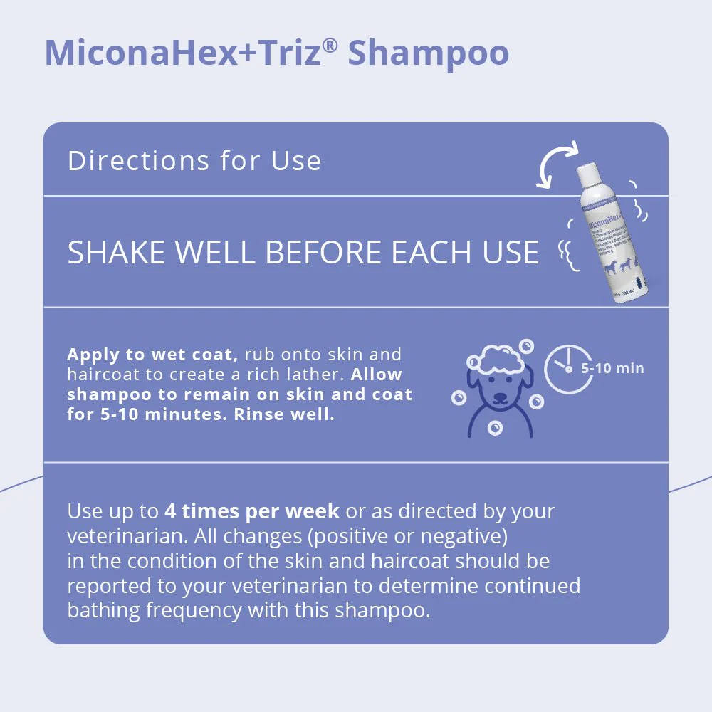 MiconaHex+Triz Medicated Antifungal & Antibacterial Shampoo for Dogs, Cats & Horses - Image 3