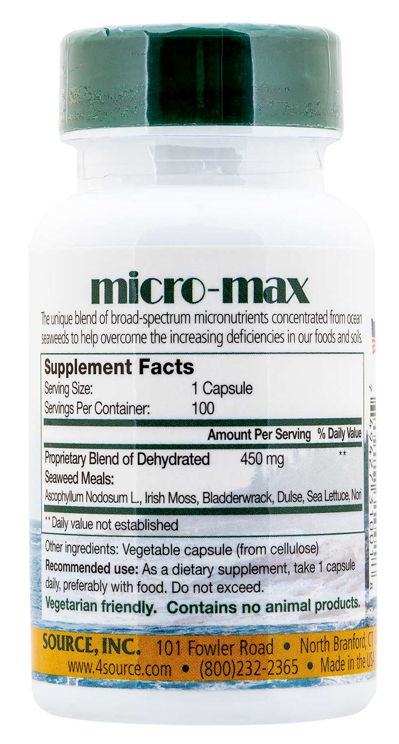 Micro-Max Seaweed Micronutrient Supplement, 100 Caps - Image 2
