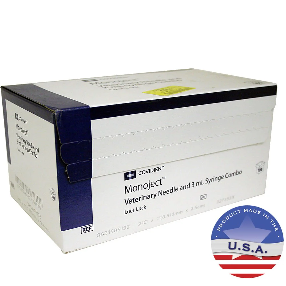 Monoject Luer-Lock (LL) Syringe with Needle Combo - Image 2