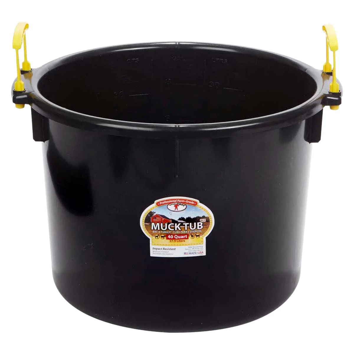 Little Giant Muck Tub – 40 & 70 Quart Heavy Duty Muck Bucket with Plastic Handles - Image 5