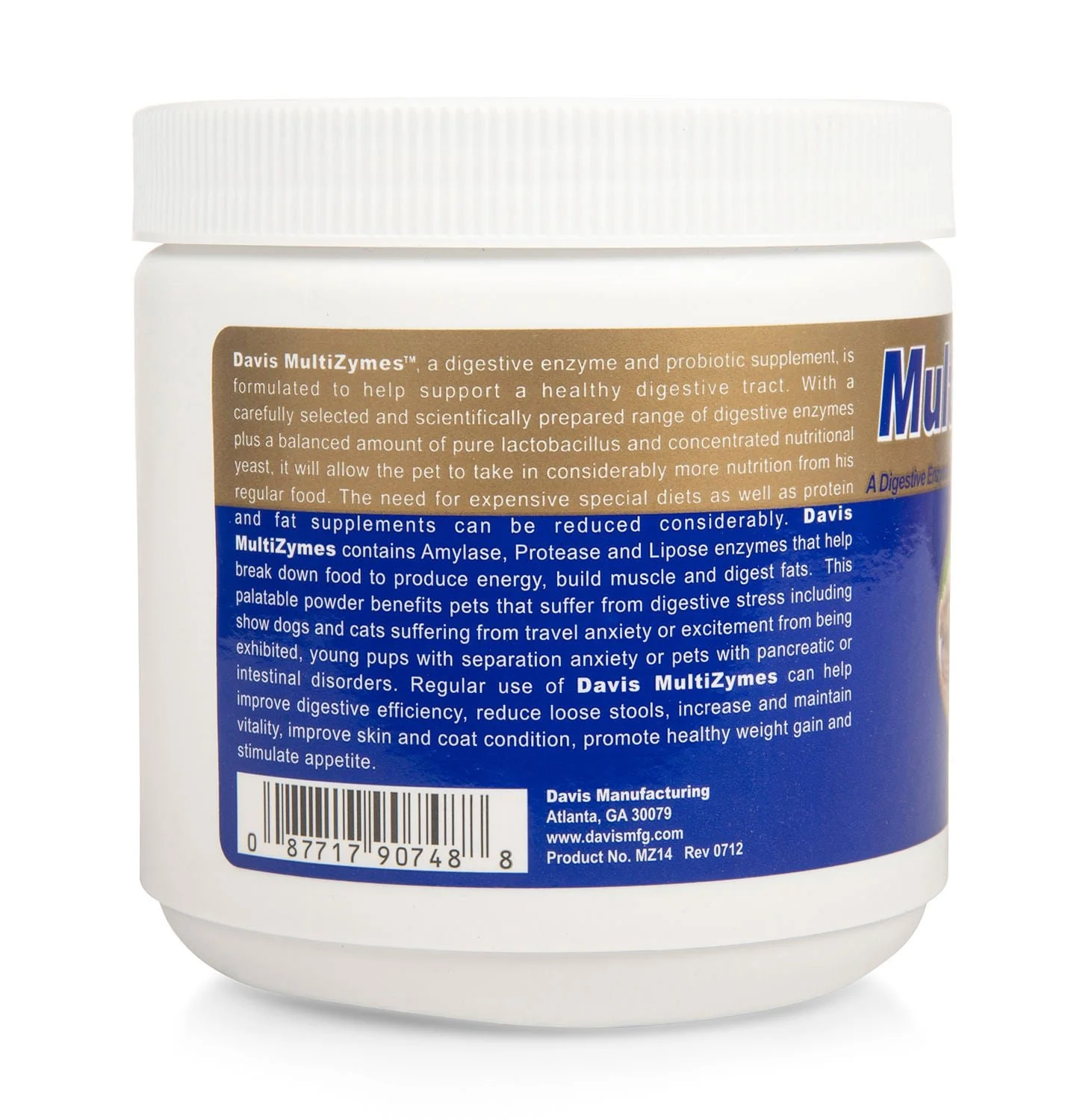 Davis Multizymes Digestive Enzyme & Probiotic Supplement for Dogs and Cats - Image 2