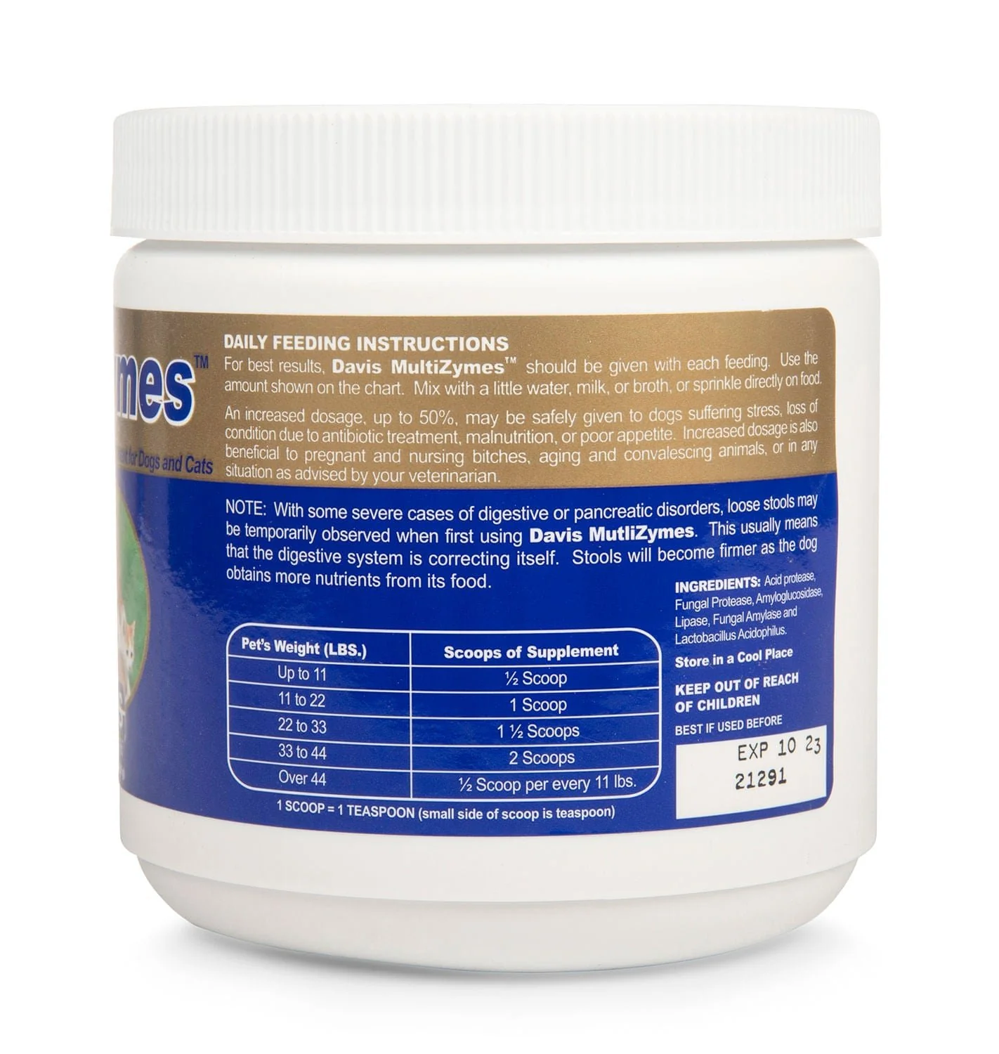 Davis Multizymes Digestive Enzyme & Probiotic Supplement for Dogs and Cats - Image 3