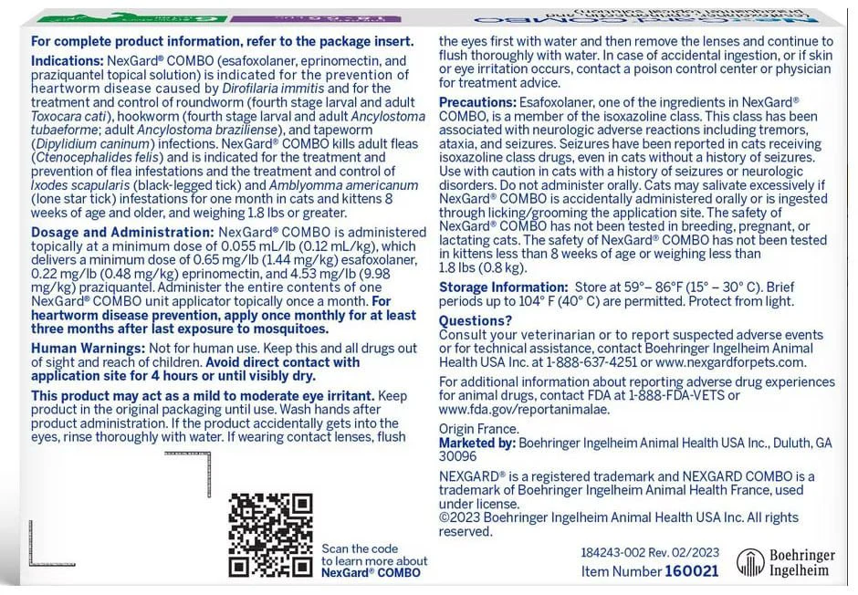 Rx Nexgard Combo Topical for Cats - Image 10