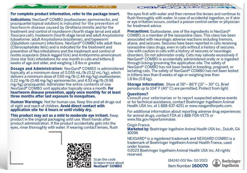 Rx Nexgard Combo Topical for Cats - Image 28