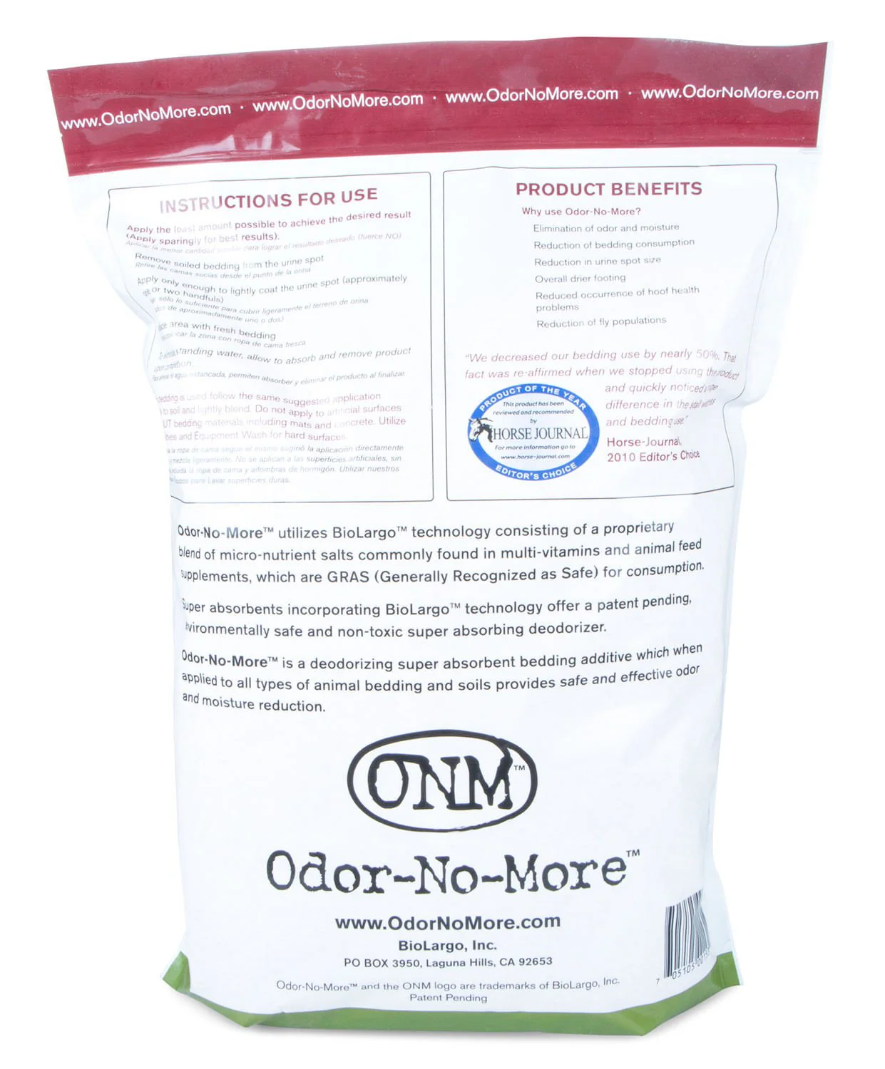 Odor-No-More Deodorizing Absorbent Bedding Additive, 5 lbs - Image 2