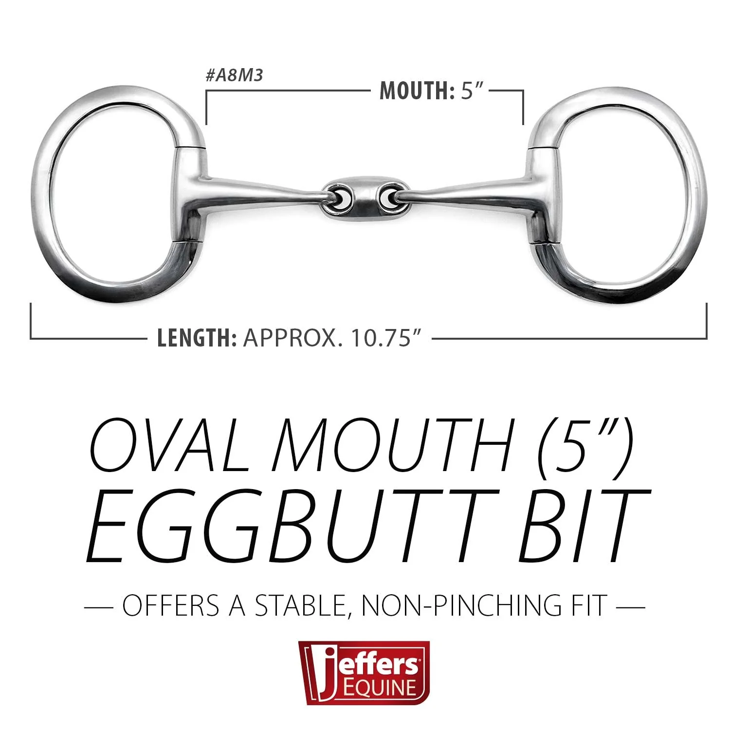 Jeffers Oval Mouth Eggbutt Horse Bit - Image 2