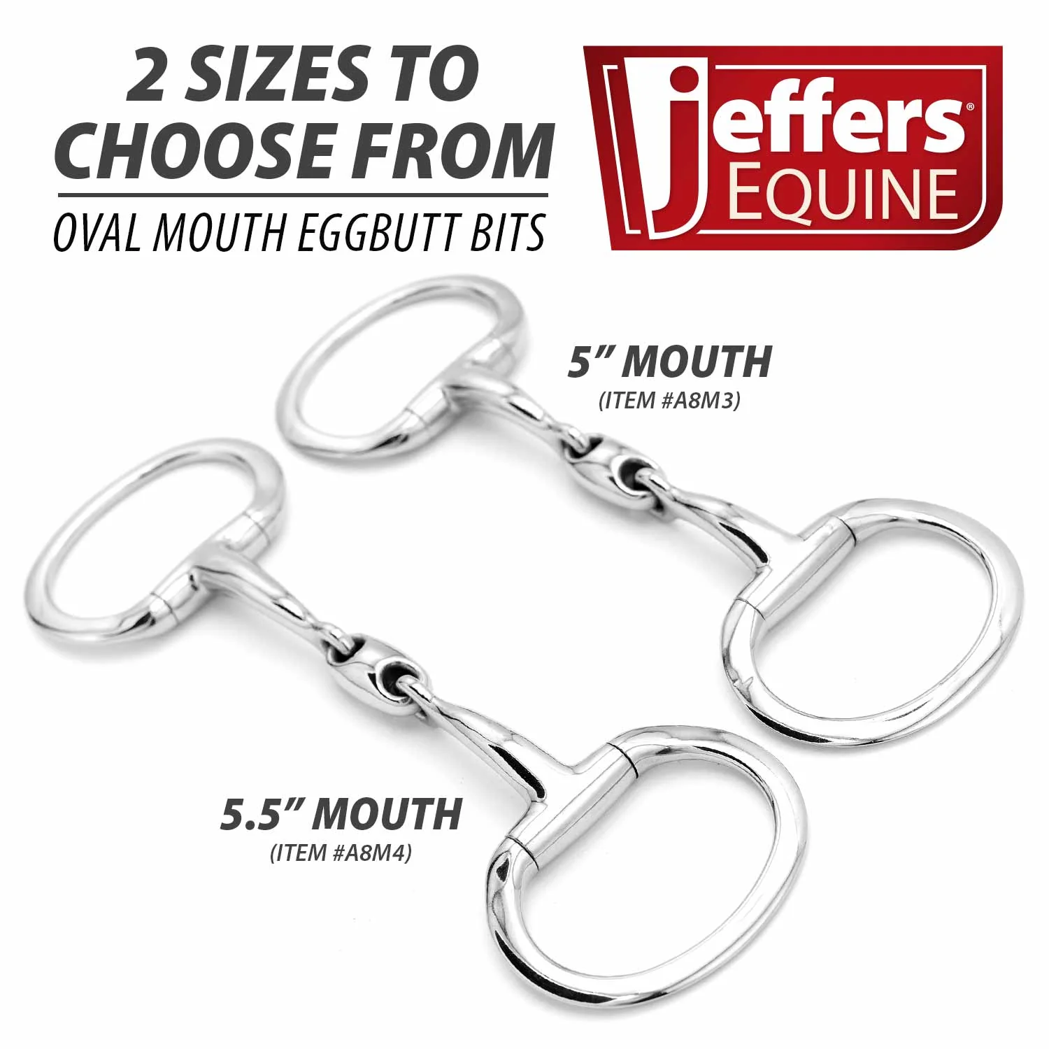 Jeffers Oval Mouth Eggbutt Horse Bit - Image 3