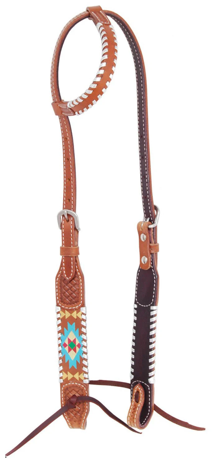 Rafter T Painted Aztec One Ear Headstall - Image 5