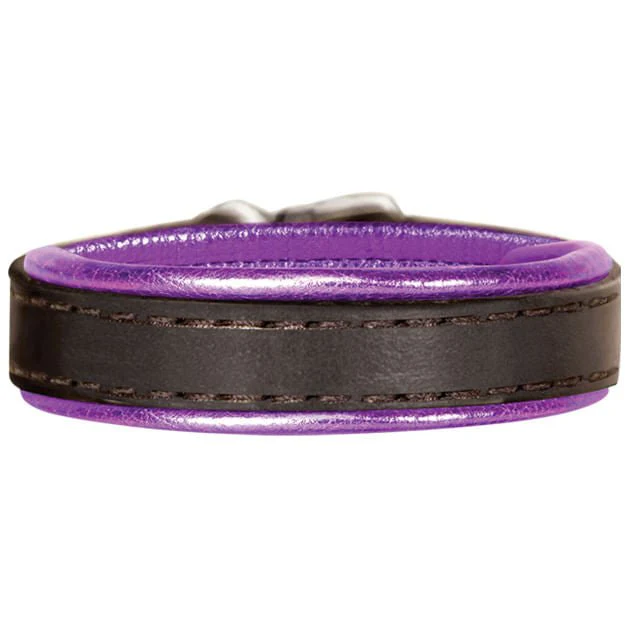 Padded Metallic Leather Bracelet with Engraved Plate - Image 2