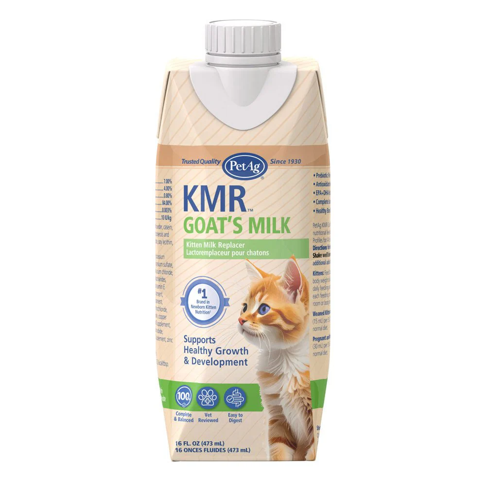 PetAg Goats Milk KMR Liquid Kitten Milk Replacer Ready-to-Feed Formula, 16 oz