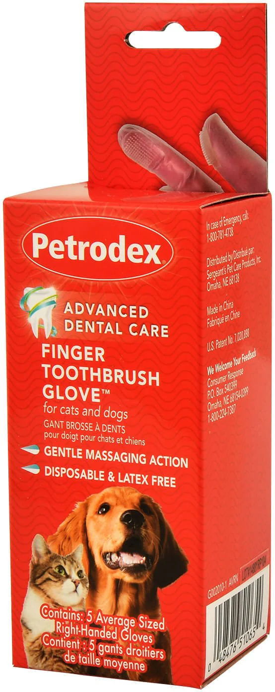 Petrodex Latex-Free Finger Toothbrush Gloves for Dogs & Cats - Image 2