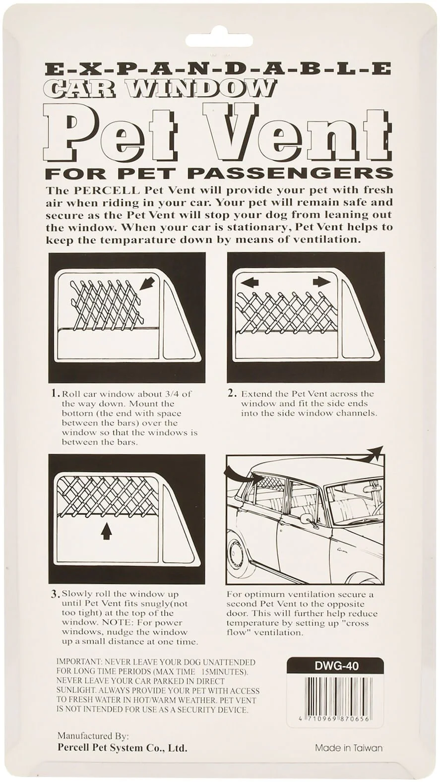 Jeffers Expandable Car Window Vent for Pet Passengers - Image 2