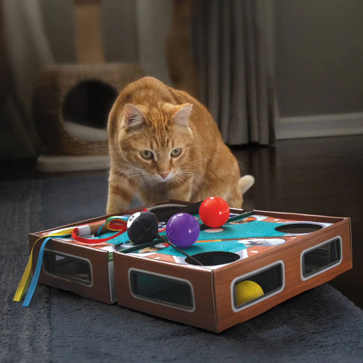 KONG Playground Pool Table Cat Toy - Interactive Batting & Puzzle Toy with Catnip - Image 3