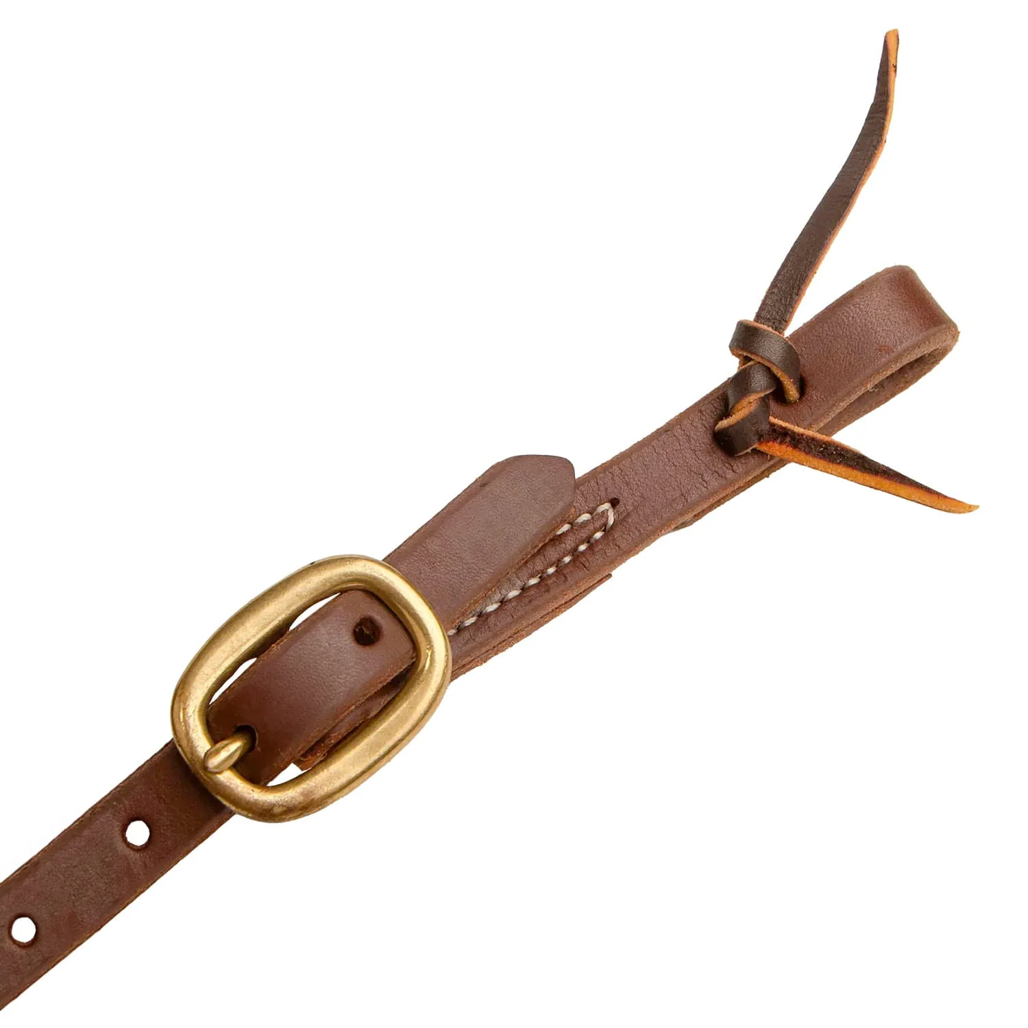 Jeffers Poplar Head Saddlery Oiled Harness Leather Browband Headstall with Waterloop Ends - Image 3