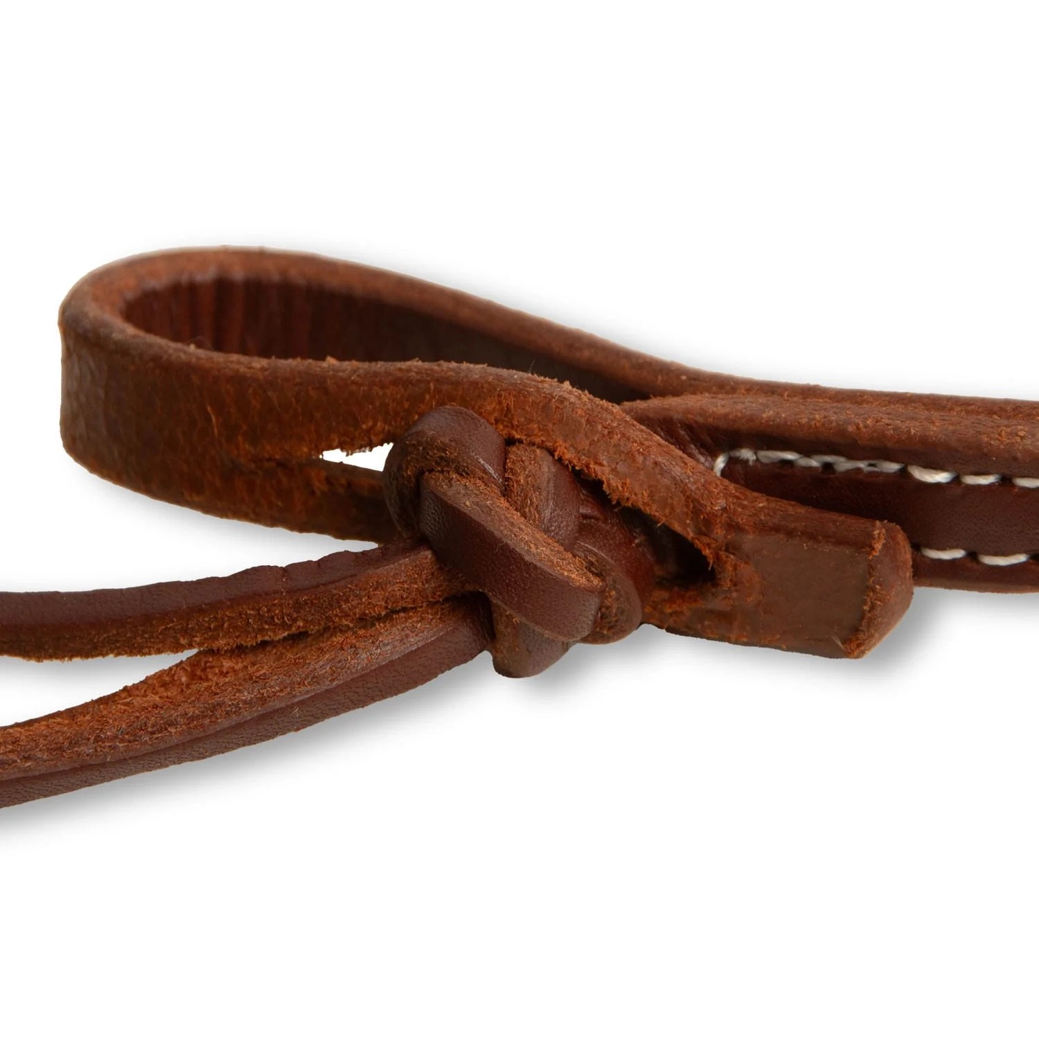 Jeffers Poplar Head Saddlery Oiled Harness Leather Pineapple Knot Roping Rein, 5/8" x 7' - Image 2