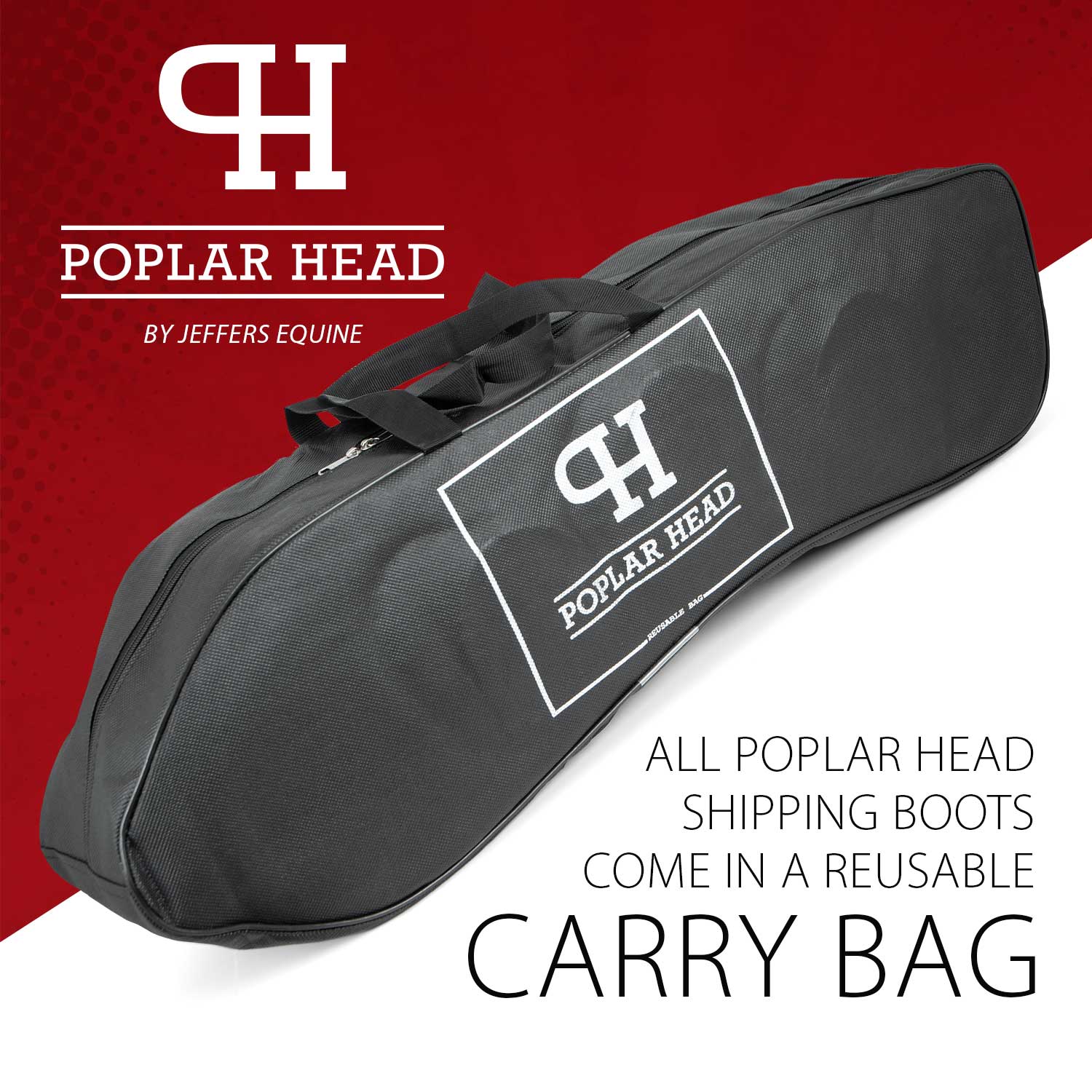 Jeffers Poplar Head Horse Shipping Boots, 4-Pack with Carry Bag - Image 2
