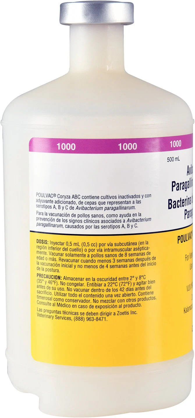 POULVAC Coryza ABC IC3 Poultry Vaccine (Haemophilus Paragallinarum Bacterin), 500 mL - Image 3